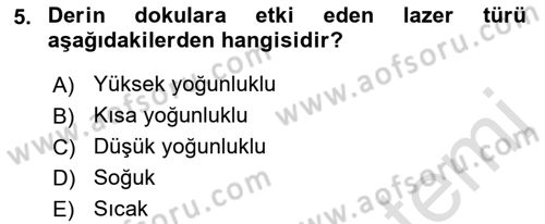 Temel Bakım ve Rehabilitasyon 2 Dersi 2021 - 2022 Yılı (Final) Dönem Sonu Sınav Soruları 5. Soru