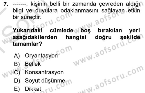 Temel Bakım ve Rehabilitasyon 2 Dersi 2021 - 2022 Yılı (Final) Dönem Sonu Sınav Soruları 7. Soru