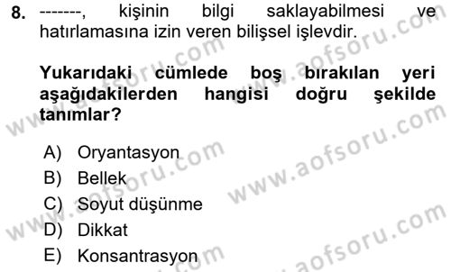Temel Bakım ve Rehabilitasyon 2 Dersi 2021 - 2022 Yılı (Final) Dönem Sonu Sınav Soruları 8. Soru
