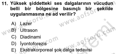 Temel Bakım ve Rehabilitasyon 2 Dersi Ara Sınavı Deneme Sınav Soruları 11. Soru