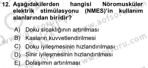 Temel Bakım ve Rehabilitasyon 2 Dersi 2022 - 2023 Yılı (Vize) Ara Sınav Soruları 12. Soru