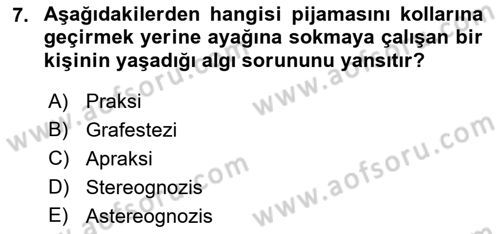 Temel Bakım ve Rehabilitasyon 2 Dersi 2022 - 2023 Yılı (Final) Dönem Sonu Sınav Soruları 7. Soru