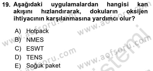 Temel Bakım ve Rehabilitasyon 2 Dersi Ara Sınavı Deneme Sınav Soruları 19. Soru