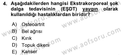 Temel Bakım ve Rehabilitasyon 2 Dersi 2023 - 2024 Yılı (Final) Dönem Sonu Sınav Soruları 4. Soru