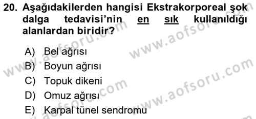 Temel Bakım ve Rehabilitasyon 2 Dersi Ara Sınavı Deneme Sınav Soruları 20. Soru
