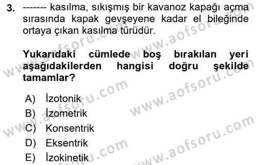 Temel Bakım ve Rehabilitasyon 2 Dersi 2024 - 2025 Yılı (Final) Dönem Sonu Sınav Soruları 3. Soru