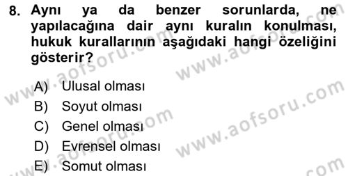Engelli Mevzuatı ve Meslek Etiği Dersi 2018 - 2019 Yılı (Vize) Ara Sınav Soruları 8. Soru
