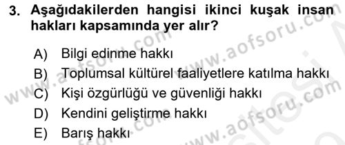 Engelli Mevzuatı ve Meslek Etiği Dersi 2018 - 2019 Yılı (Final) Dönem Sonu Sınav Soruları 3. Soru