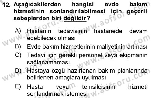 Engelli Mevzuatı ve Meslek Etiği Dersi 2018 - 2019 Yılı Yaz Okulu Sınav Soruları 12. Soru