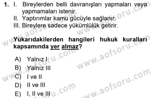 Engelli Mevzuatı ve Meslek Etiği Dersi 2020 - 2021 Yılı Yaz Okulu Sınav Soruları 1. Soru
