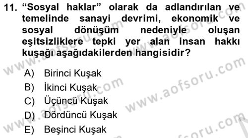 Engelli Mevzuatı ve Meslek Etiği Dersi 2021 - 2022 Yılı (Vize) Ara Sınav Soruları 11. Soru
