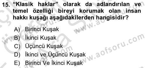 Engelli Mevzuatı ve Meslek Etiği Dersi 2021 - 2022 Yılı (Vize) Ara Sınav Soruları 15. Soru