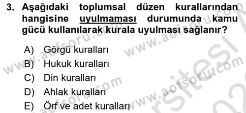 Engelli Mevzuatı ve Meslek Etiği Dersi 2021 - 2022 Yılı (Vize) Ara Sınav Soruları 3. Soru