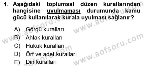 Engelli Mevzuatı ve Meslek Etiği Dersi 2021 - 2022 Yılı Yaz Okulu Sınav Soruları 1. Soru