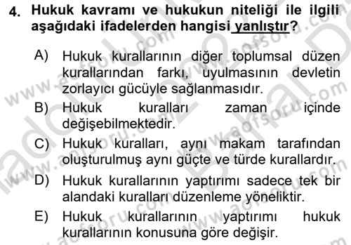 Engelli Mevzuatı ve Meslek Etiği Dersi 2023 - 2024 Yılı (Vize) Ara Sınav Soruları 4. Soru