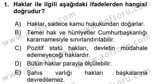 Engelli Mevzuatı ve Meslek Etiği Dersi 2023 - 2024 Yılı (Final) Dönem Sonu Sınav Soruları 1. Soru