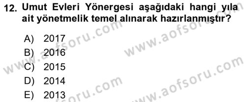 Engelli Mevzuatı ve Meslek Etiği Dersi 2023 - 2024 Yılı Yaz Okulu Sınav Soruları 12. Soru