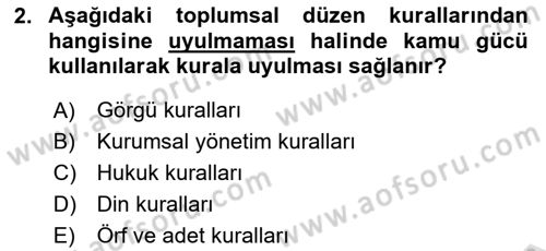 Engelli Mevzuatı ve Meslek Etiği Dersi 2023 - 2024 Yılı Yaz Okulu Sınav Soruları 2. Soru