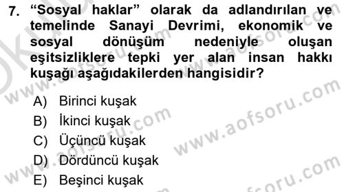 Engelli Mevzuatı ve Meslek Etiği Dersi 2023 - 2024 Yılı Yaz Okulu Sınav Soruları 7. Soru