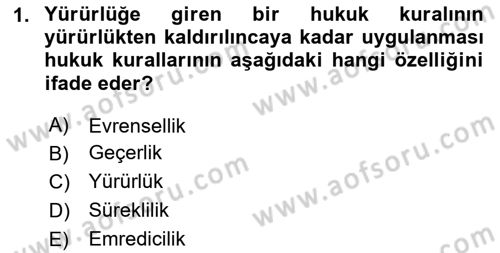 Engelli Mevzuatı ve Meslek Etiği Dersi 2024 - 2025 Yılı (Vize) Ara Sınav Soruları 1. Soru