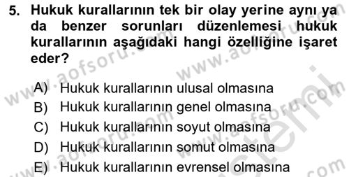 Engelli Mevzuatı ve Meslek Etiği Dersi 2024 - 2025 Yılı (Vize) Ara Sınav Soruları 5. Soru