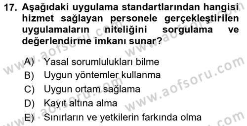 Engelli Mevzuatı ve Meslek Etiği Dersi 2024 - 2025 Yılı (Final) Dönem Sonu Sınav Soruları 17. Soru