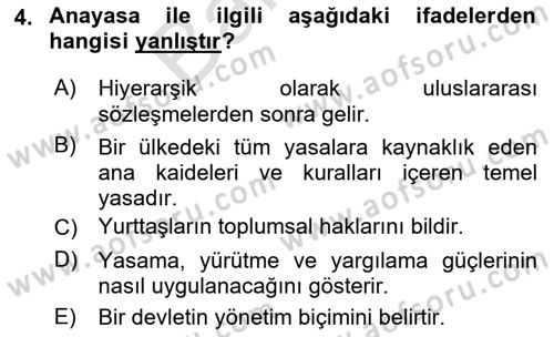 Engelli Mevzuatı ve Meslek Etiği Dersi 2024 - 2025 Yılı (Final) Dönem Sonu Sınav Soruları 4. Soru