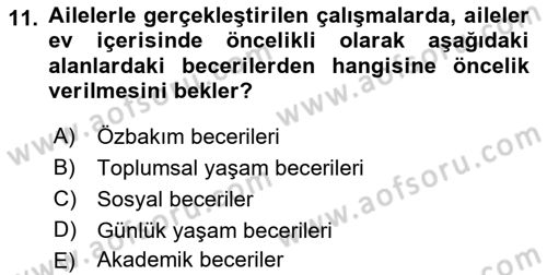 Çoklu Engellilerin Bakım ve Rehabilitasyonu Dersi 2022 - 2023 Yılı (Final) Dönem Sonu Sınav Soruları 11. Soru