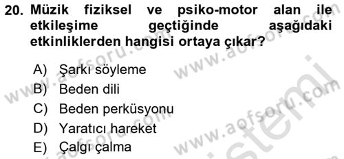 Çoklu Engellilerin Bakım ve Rehabilitasyonu Dersi 2022 - 2023 Yılı (Final) Dönem Sonu Sınav Soruları 20. Soru