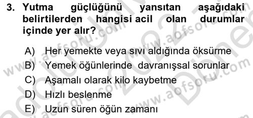 Çoklu Engellilerin Bakım ve Rehabilitasyonu Dersi 2022 - 2023 Yılı (Final) Dönem Sonu Sınav Soruları 3. Soru
