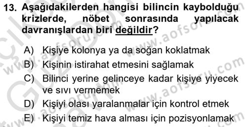 Çoklu Engellilerin Bakım ve Rehabilitasyonu Dersi Ara Sınavı Deneme Sınav Soruları 13. Soru