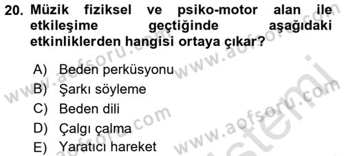 Çoklu Engellilerin Bakım ve Rehabilitasyonu Dersi 2023 - 2024 Yılı (Final) Dönem Sonu Sınav Soruları 20. Soru