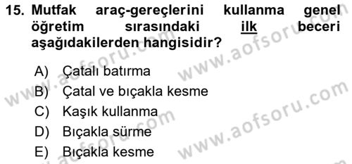Çoklu Engellilerin Bakım ve Rehabilitasyonu Dersi 2024 - 2025 Yılı (Final) Dönem Sonu Sınav Soruları 15. Soru