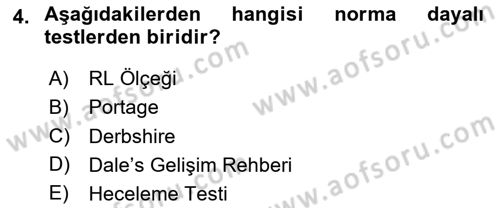 Çoklu Engellilerin Bakım ve Rehabilitasyonu Dersi 2024 - 2025 Yılı (Final) Dönem Sonu Sınav Soruları 4. Soru