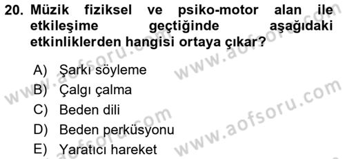 Çoklu Engellilerin Bakım ve Rehabilitasyonu Dersi 2024 - 2025 Yılı Yaz Okulu Sınav Soruları 20. Soru