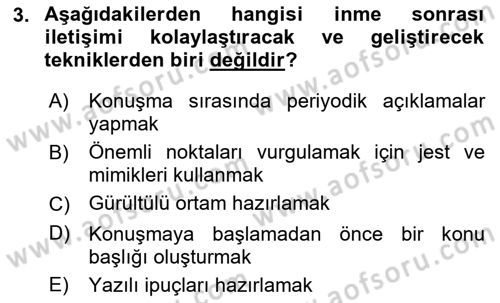 Yaşlılıkta Nörolojik Temelli Durumların Bakım ve Rehabilitasyonu Dersi 2018 - 2019 Yılı 3 Ders Sınav Soruları 3. Soru