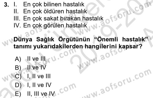 Yaşlılıkta Nörolojik Temelli Durumların Bakım ve Rehabilitasyonu Dersi 2019 - 2020 Yılı (Vize) Ara Sınav Soruları 3. Soru