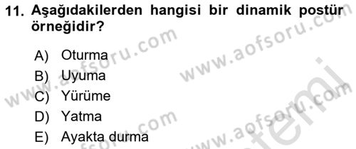 Yaşlılıkta Nörolojik Temelli Durumların Bakım ve Rehabilitasyonu Dersi 2022 - 2023 Yılı Yaz Okulu Sınav Soruları 11. Soru
