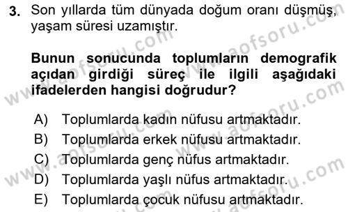 Yaşlılıkta Nörolojik Temelli Durumların Bakım ve Rehabilitasyonu Dersi 2023 - 2024 Yılı (Vize) Ara Sınav Soruları 3. Soru