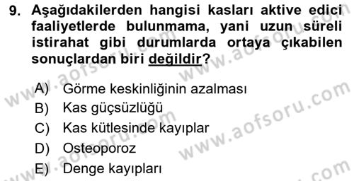 Yaşlılıkta Nörolojik Temelli Durumların Bakım ve Rehabilitasyonu Dersi 2024 - 2025 Yılı Yaz Okulu Sınav Soruları 9. Soru