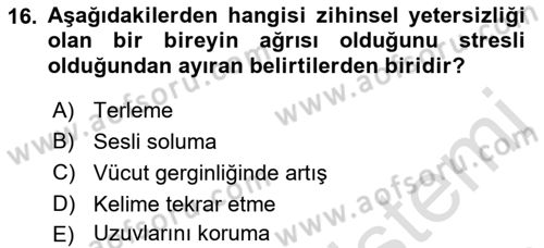 Ortopedik Rehabilitasyon Dersi 2021 - 2022 Yılı (Vize) Ara Sınav Soruları 16. Soru