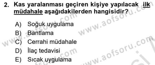 Ortopedik Rehabilitasyon Dersi 2021 - 2022 Yılı Yaz Okulu Sınav Soruları 2. Soru
