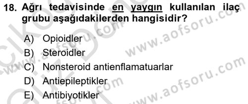 Ortopedik Rehabilitasyon Dersi 2022 - 2023 Yılı (Vize) Ara Sınav Soruları 18. Soru