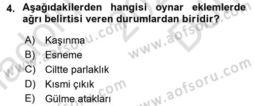 Ortopedik Rehabilitasyon Dersi 2022 - 2023 Yılı (Final) Dönem Sonu Sınav Soruları 4. Soru
