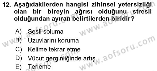 Ortopedik Rehabilitasyon Dersi 2022 - 2023 Yılı Yaz Okulu Sınav Soruları 12. Soru