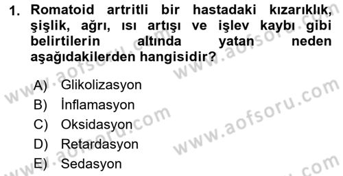 Ortopedik Rehabilitasyon Dersi 2023 - 2024 Yılı (Vize) Ara Sınav Soruları 1. Soru