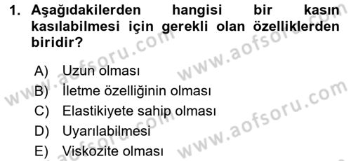 Ortopedik Rehabilitasyon Dersi 2024 - 2025 Yılı (Vize) Ara Sınav Soruları 1. Soru