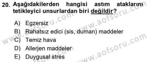 Gelişimsel Yetersizliklerin Bakım ve Rehabilitasyonu Dersi 2018 - 2019 Yılı 3 Ders Sınav Soruları 20. Soru