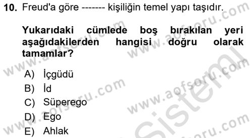 Gelişimsel Yetersizliklerin Bakım ve Rehabilitasyonu Dersi 2021 - 2022 Yılı (Vize) Ara Sınav Soruları 10. Soru