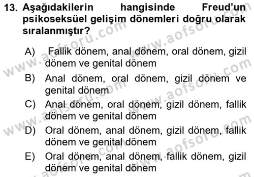 Gelişimsel Yetersizliklerin Bakım ve Rehabilitasyonu Dersi 2021 - 2022 Yılı (Vize) Ara Sınav Soruları 13. Soru